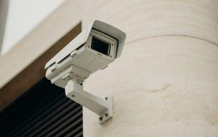 Video Surveillance System Camera on a Commercial Building in Atlanta, GA